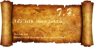 Tóbik Henrietta névjegykártya